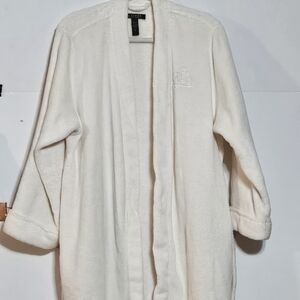 Lauren Ralph Lauren 'LRL' Monogram Plush White Robe